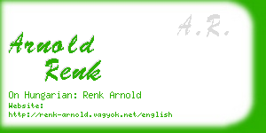 arnold renk business card